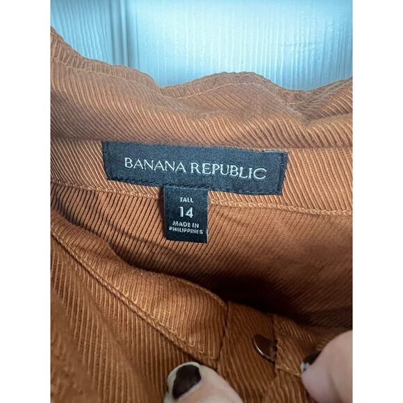 Banana Republic Skirt Camel Brown14 Paperbag Utility Twill Belted Button Front - Picture 3 of 7